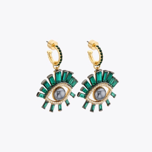 Kurt Geiger LARGE PAVE EYE EARRINGS - Picture 1 of 4